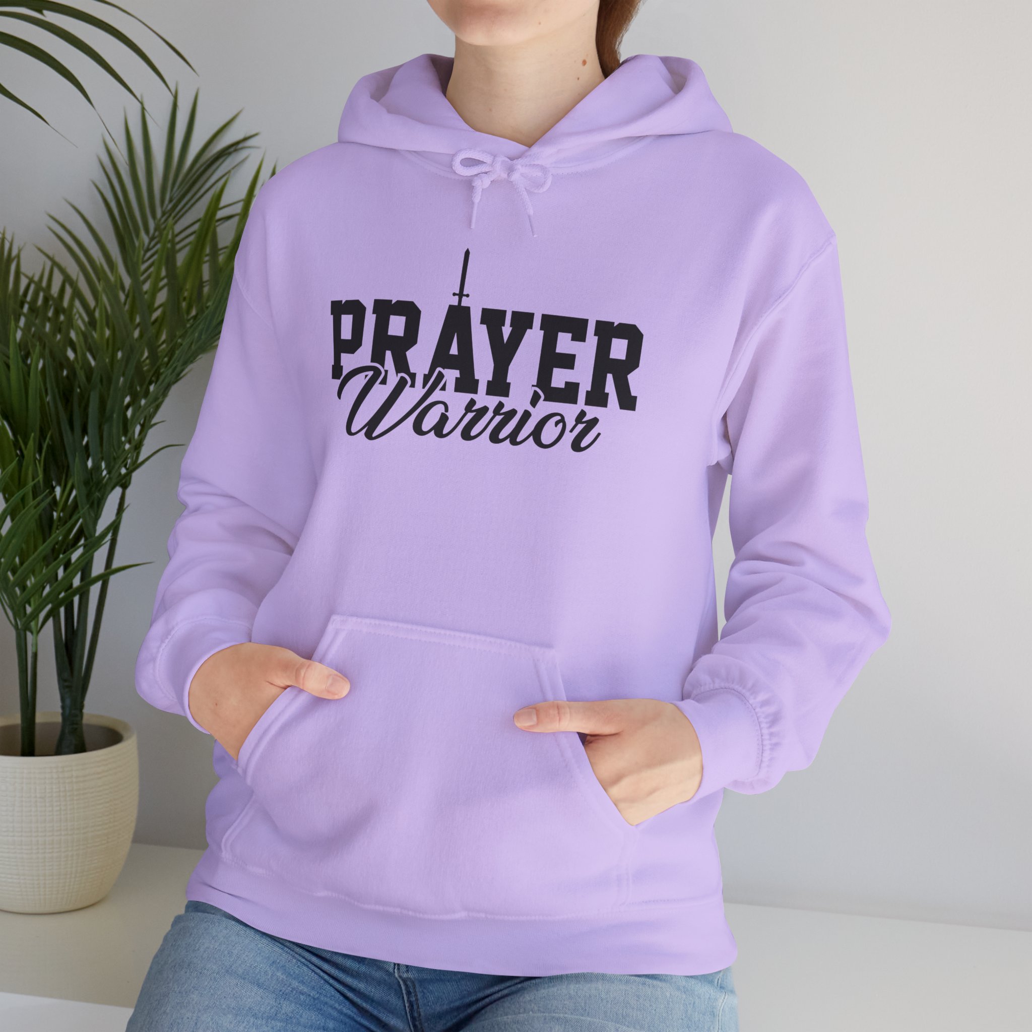 Women Prayer Warrior Hoodie Heavy Blend Sweatshirt for Faith and Strength